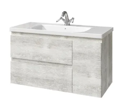 Тумба под раковину Caprigo Forte 36115R-RF14, 100 см подвесная, дверь справа, белый клён