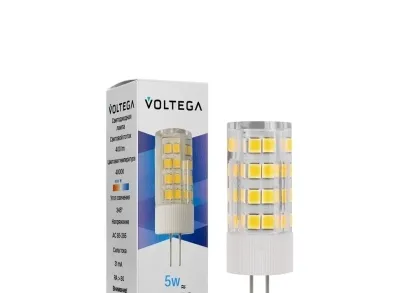 Лампа светодиодная Voltega G4 5W 4000К прозрачная VG9-K3G4cold5W 7184