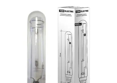 Лампа натриевая высокого давления TDM Electric E40 400W 2100K прозрачная SQ0325-0005
