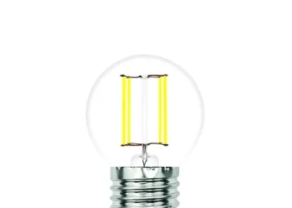 Лампа светодиодная филаментная Volpe E27 4W 4000K прозрачная LED-G45-4W/4000K/E27/CL/SLF UL-00008305