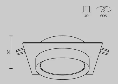 Встраиваемый светильник Maytoni Hoop DL086-GX53-SQ-WB