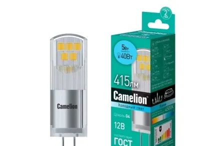 Лампа светодиодная Camelion G4 5W 4500K LED5-G4-JC-NF/845/G4 13750