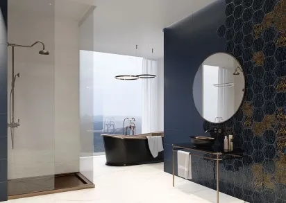 Плитка Urban Colours Green Inserto Szklane Heksagon A 17.1x19.8