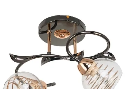 Потолочный светильник ЭкономСвет 70346/2BK+GD CL