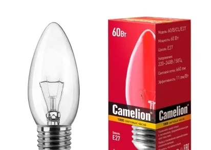 Лампа накаливания Camelion E27 60W 60/B/CL/E27 8971
