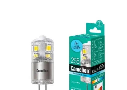 Лампа светодиодная Camelion G4 3W 4500K LED3-G4-JD-NF/845/G4 13863