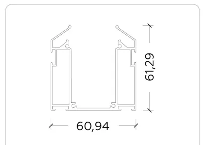 Корпус в натяжной потолок для накладного шинопровода Ambrella Light Track System Magnetic 220V GL1014